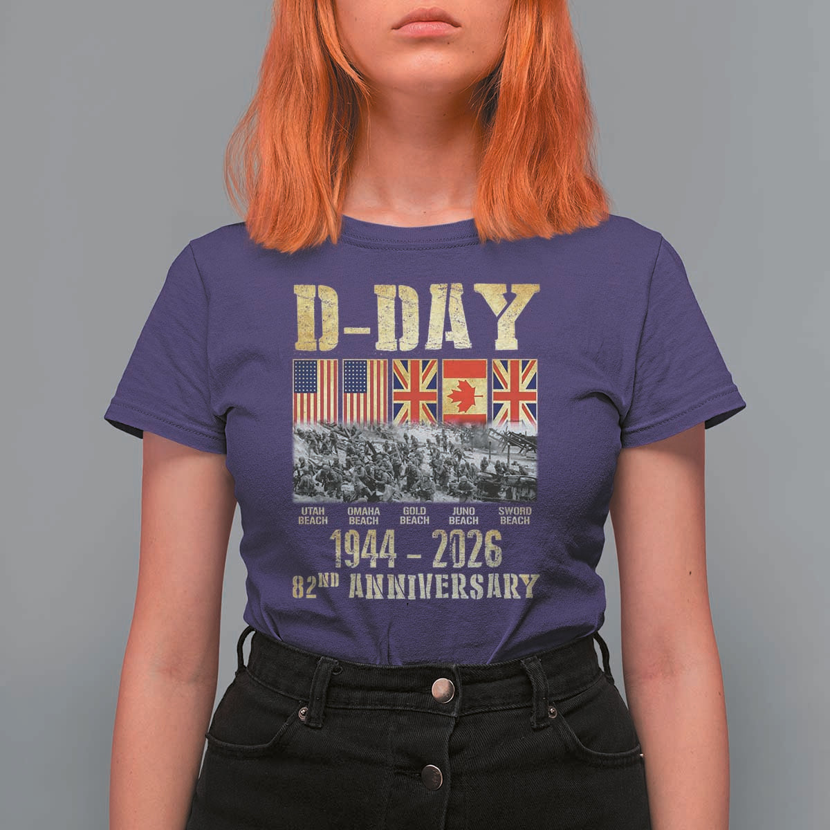 D Day 82nd Anniversary Honor History Normandy WWII T Shirt For Women