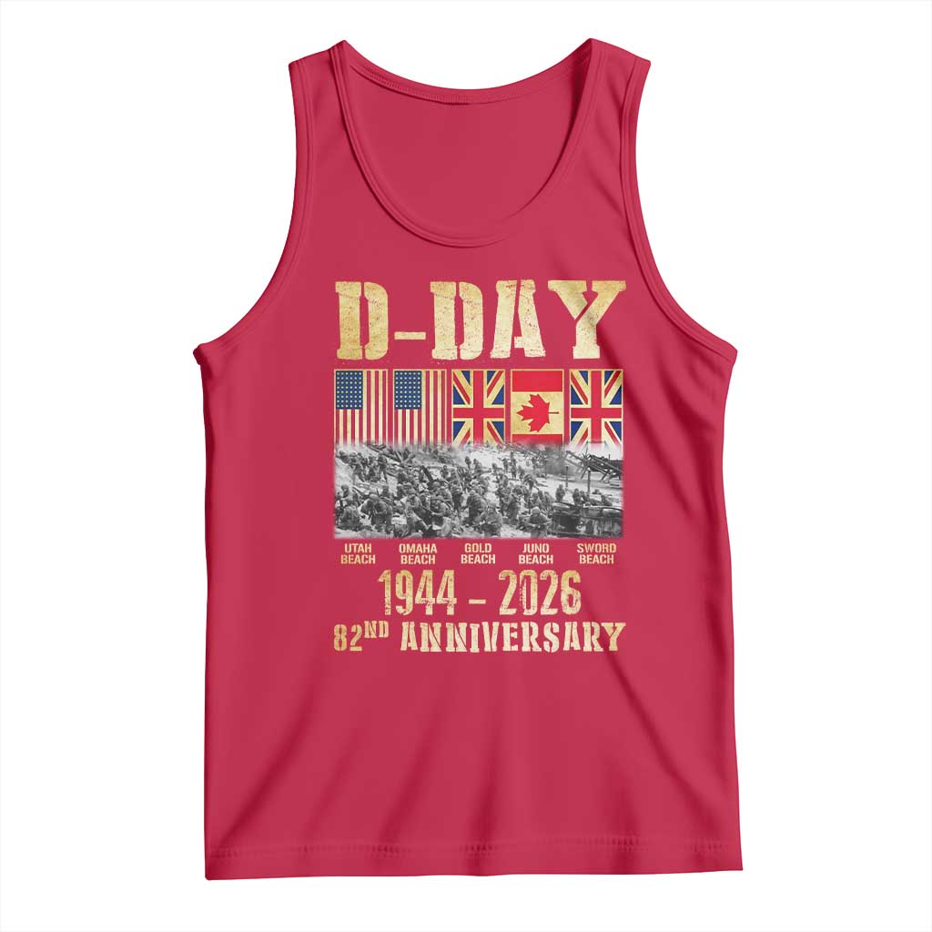 D Day 82nd Anniversary Honor History Normandy WWII Tank Top