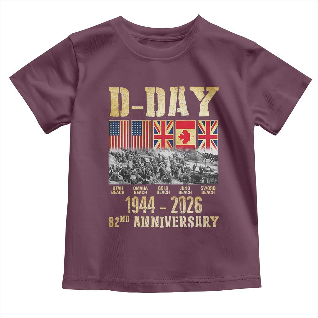 D Day 82nd Anniversary Honor History Normandy WWII Toddler T Shirt