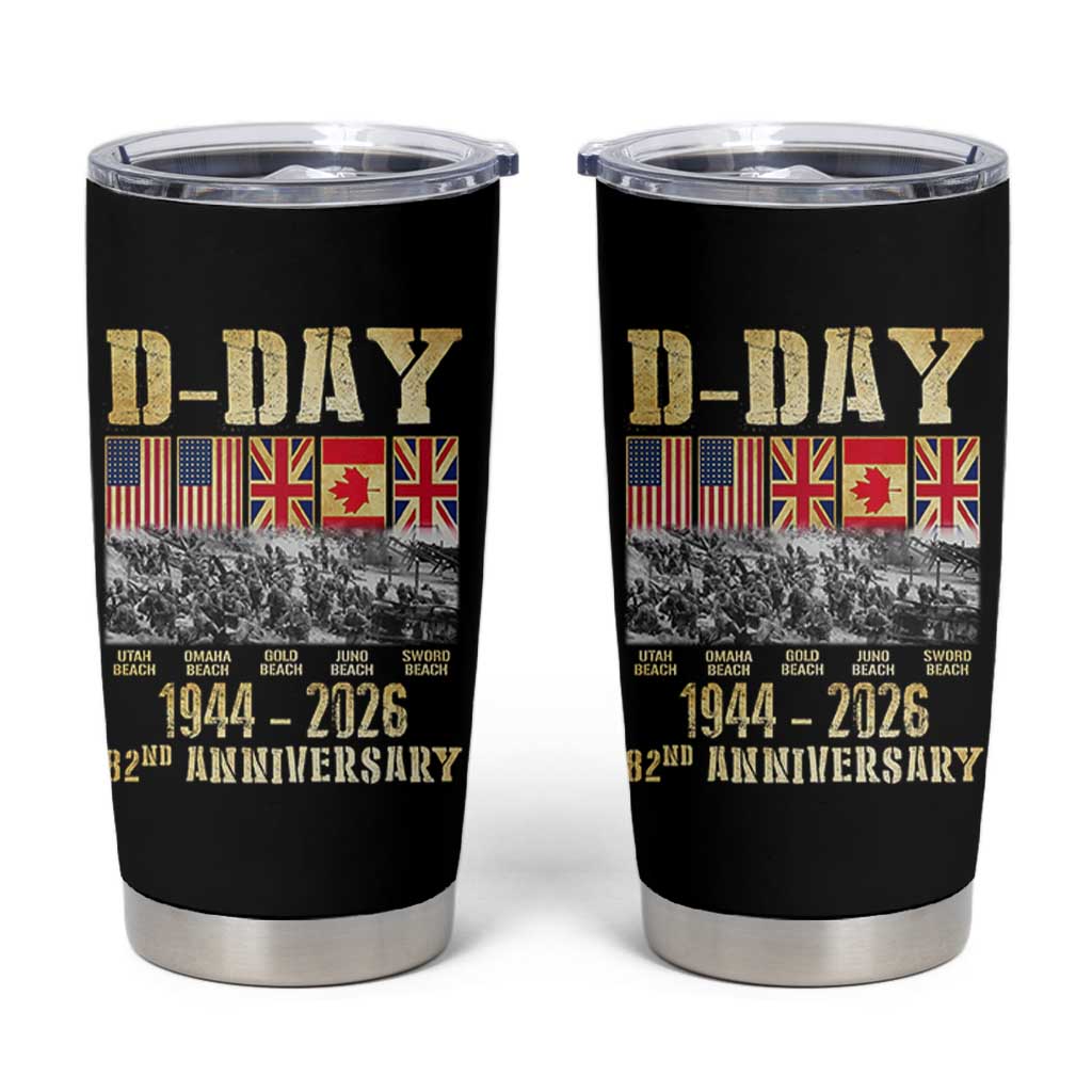 D Day 82nd Anniversary Honor History Normandy WWII Tumbler Cup