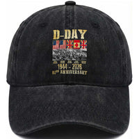 D Day 82nd Anniversary Honor History Normandy WWII Washed Cotton Baseball Cap