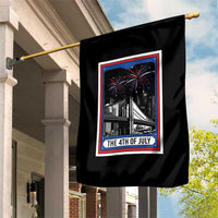 The 4th Of July Garden Flag Vintage Tarot Card Dark Magic USA Fireworks