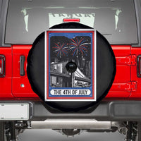 The 4th Of July Spare Tire Cover Vintage Tarot Card Dark Magic USA Fireworks