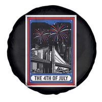 The 4th Of July Spare Tire Cover Vintage Tarot Card Dark Magic USA Fireworks