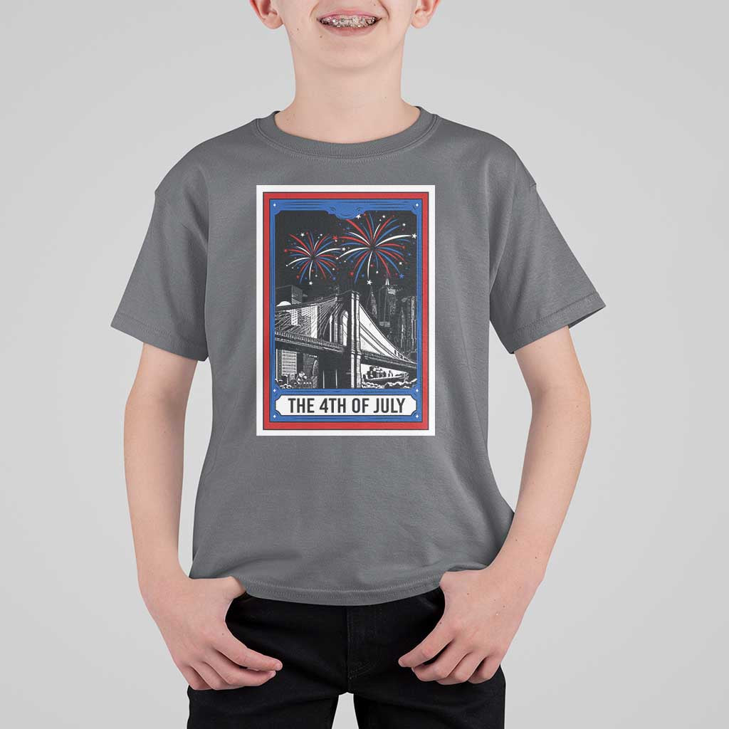 The 4th Of July T Shirt For Kid Vintage Tarot Card Dark Magic USA Fireworks - Wonder Print Shop