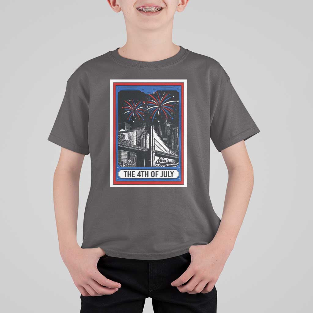 The 4th Of July T Shirt For Kid Vintage Tarot Card Dark Magic USA Fireworks - Wonder Print Shop