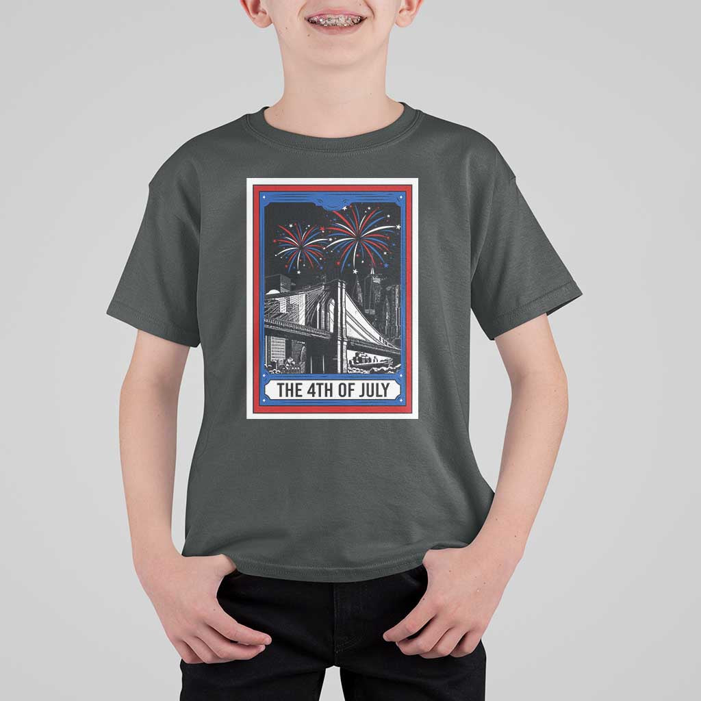 The 4th Of July T Shirt For Kid Vintage Tarot Card Dark Magic USA Fireworks - Wonder Print Shop