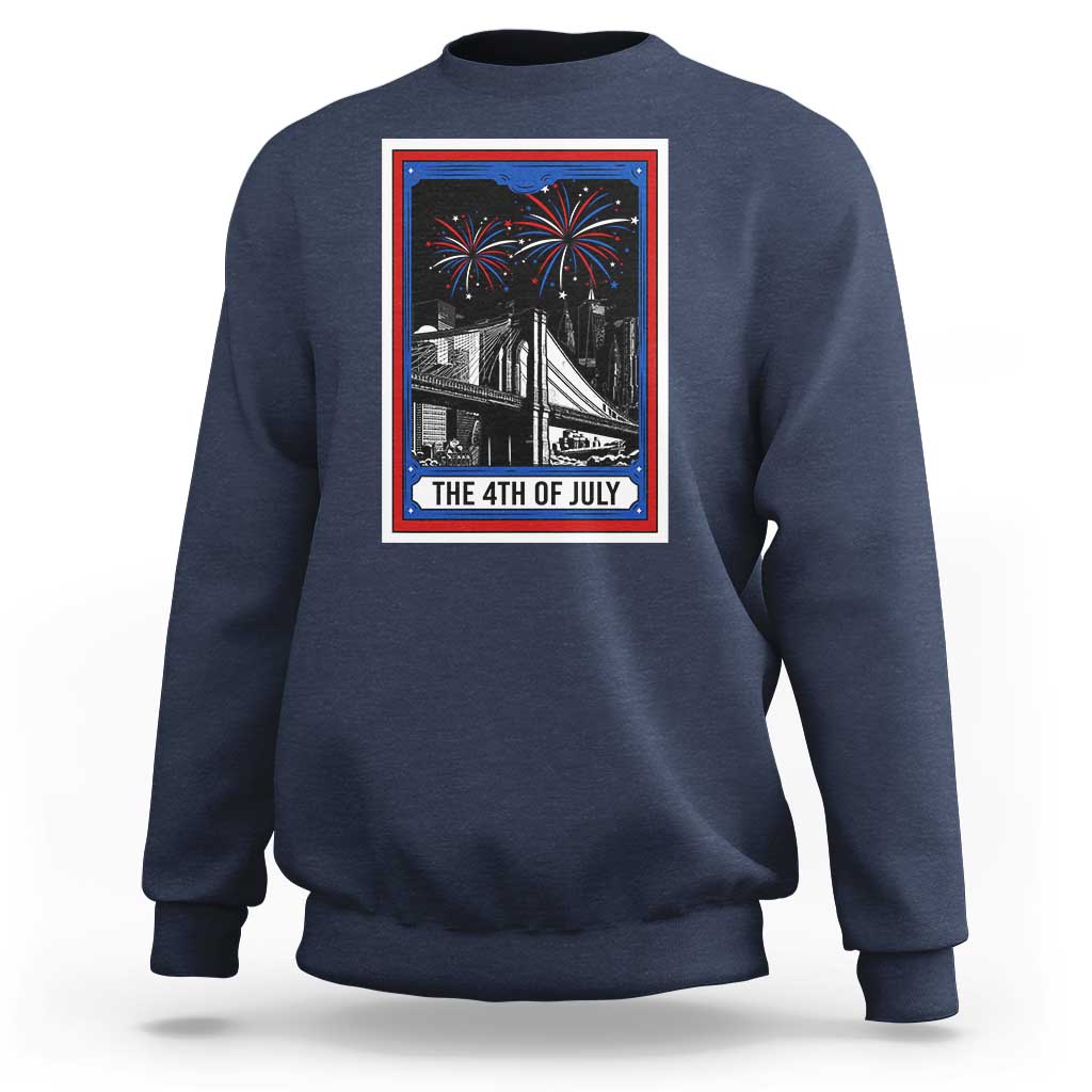 The 4th Of July Sweatshirt Vintage Tarot Card Dark Magic USA Fireworks - Wonder Print Shop