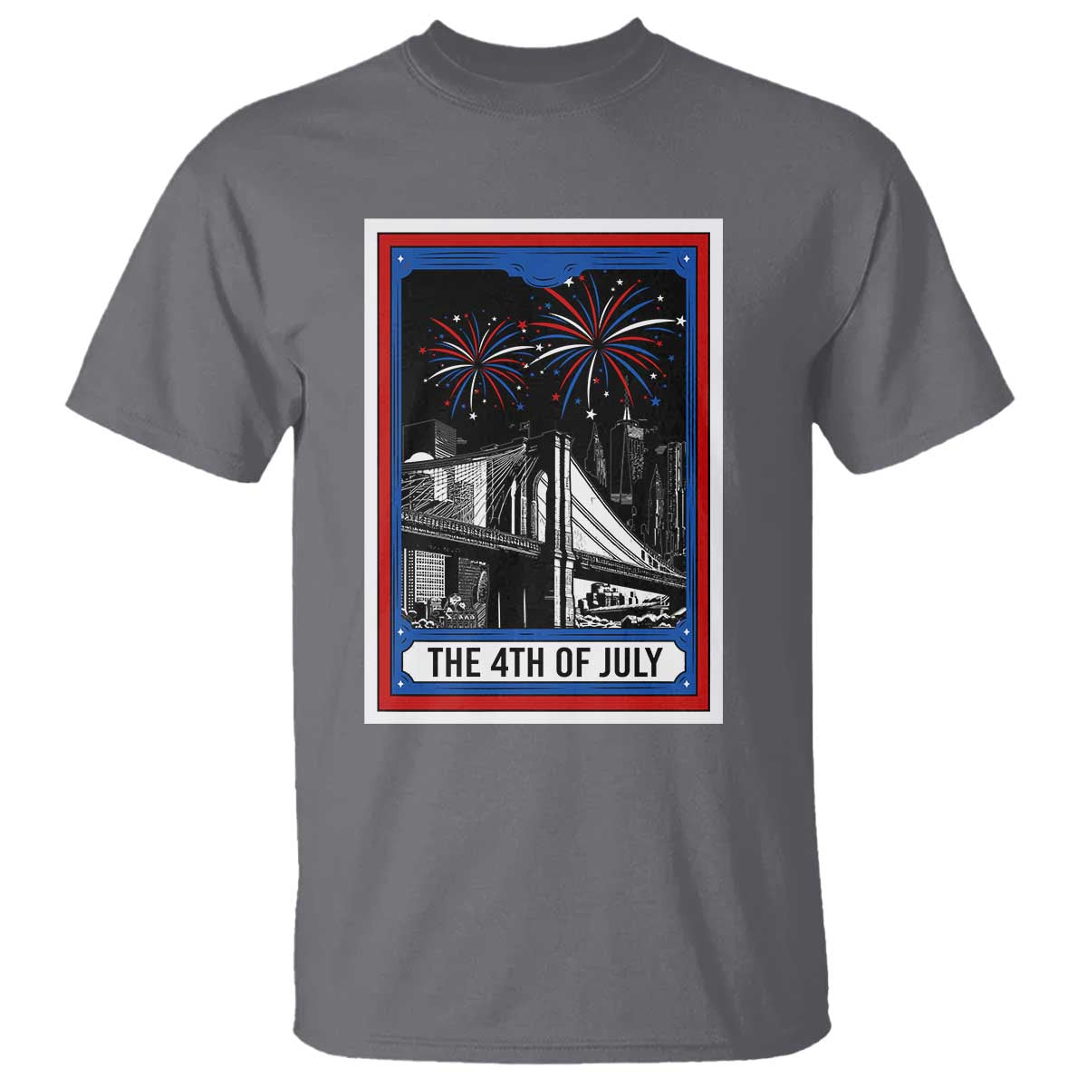 The 4th Of July T Shirt Vintage Tarot Card Dark Magic USA Fireworks - Wonder Print Shop