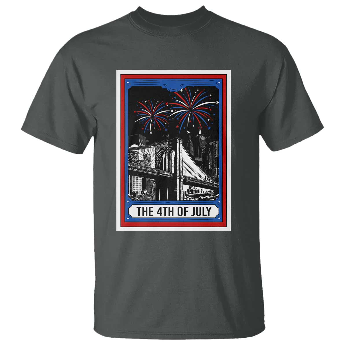 The 4th Of July T Shirt Vintage Tarot Card Dark Magic USA Fireworks - Wonder Print Shop