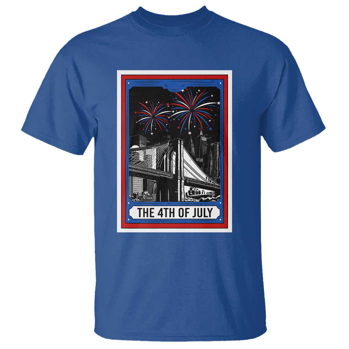 The 4th Of July T Shirt Vintage Tarot Card Dark Magic USA Fireworks - Wonder Print Shop