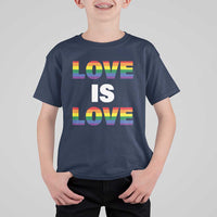 LGBTQ T Shirt For Kid Love Is Love Rainbow Gay Pride Queer - Wonder Print Shop
