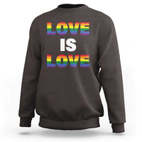 LGBTQ Sweatshirt Love Is Love Rainbow Gay Pride Queer - Wonder Print Shop