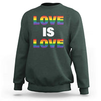 LGBTQ Sweatshirt Love Is Love Rainbow Gay Pride Queer - Wonder Print Shop