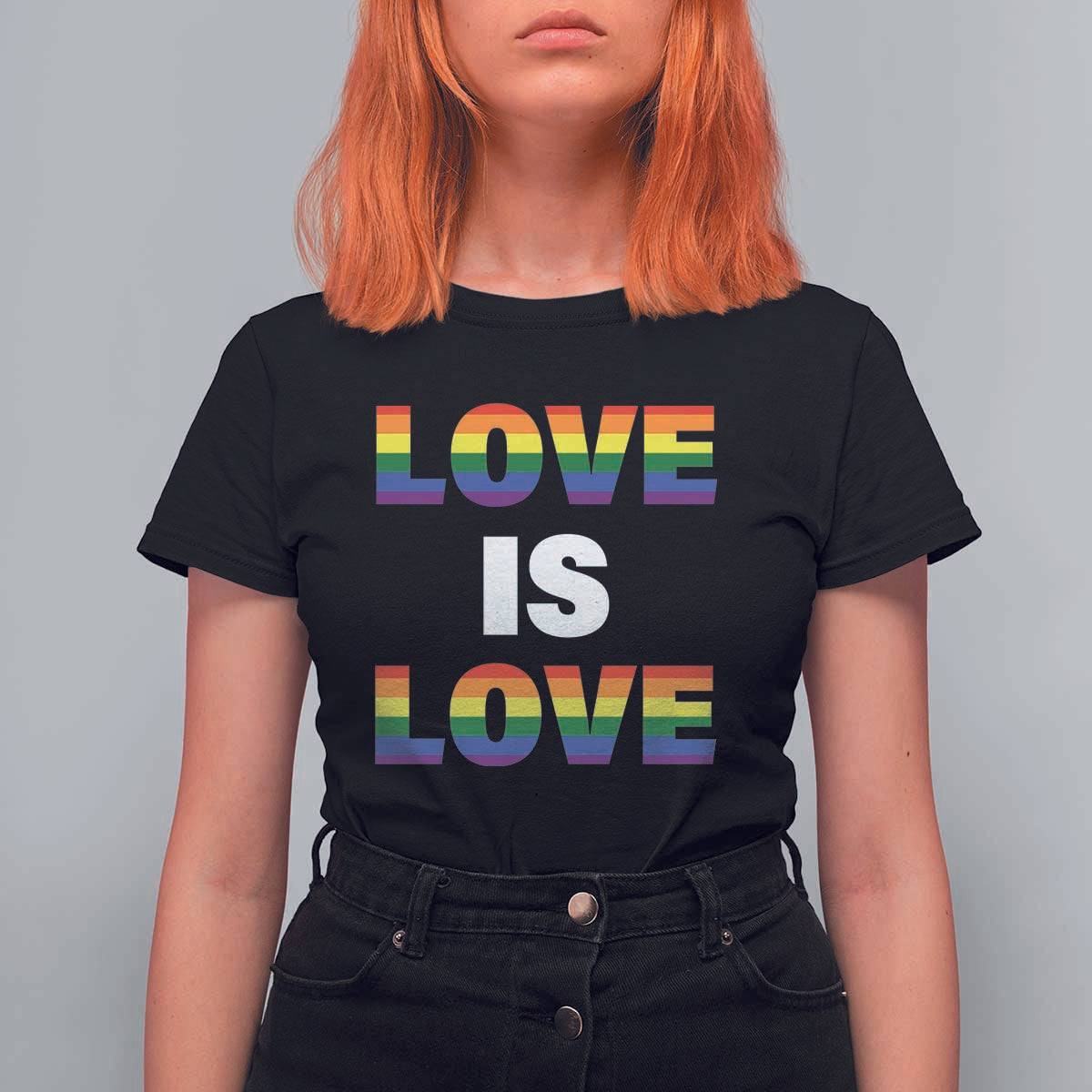 LGBTQ T Shirt For Women Love Is Love Rainbow Gay Pride Queer - Wonder Print Shop