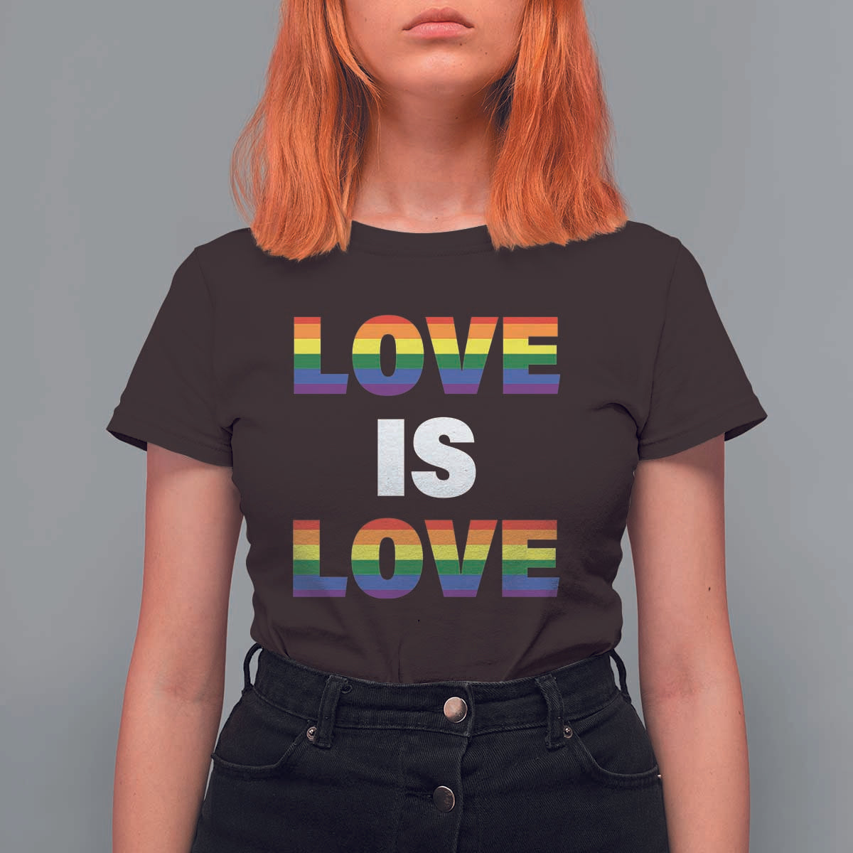LGBTQ T Shirt For Women Love Is Love Rainbow Gay Pride Queer - Wonder Print Shop