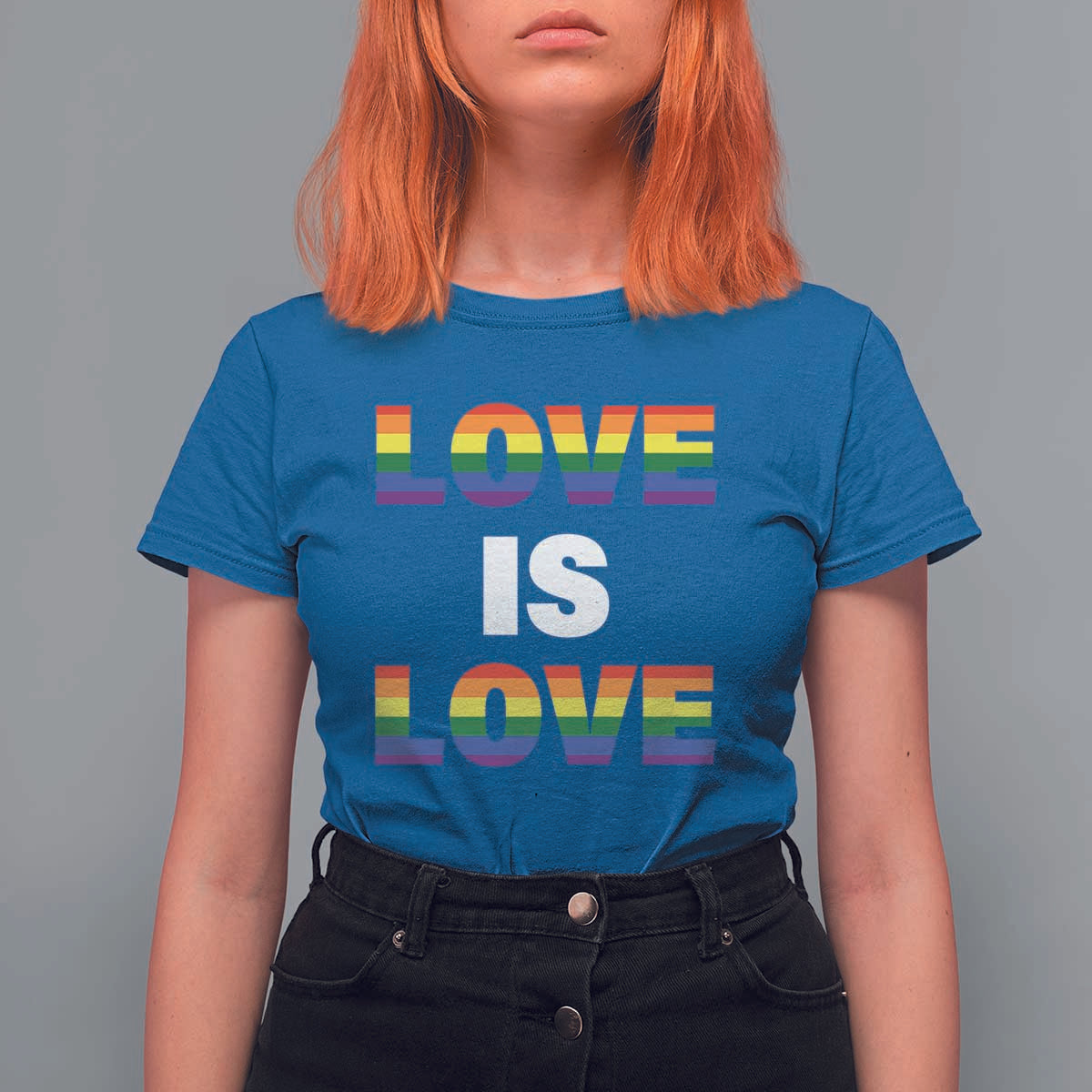 LGBTQ T Shirt For Women Love Is Love Rainbow Gay Pride Queer - Wonder Print Shop
