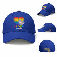 Funny Proud Dad LGBTQ Baseball Cap LGBT Transgender Flag Heart Fathers Day