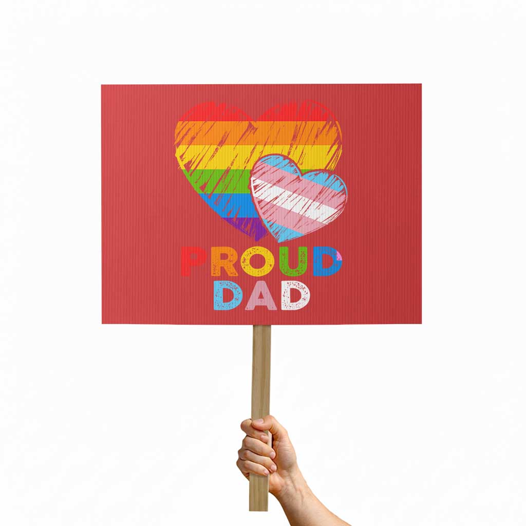 Funny Proud Dad LGBTQ Protest Sign LGBT Transgender Flag Heart Fathers Day - Wonder Print Shop