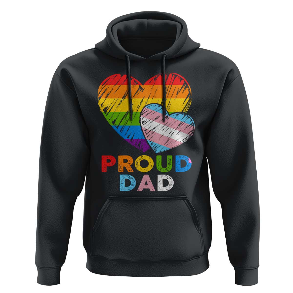 Funny Proud Dad LGBTQ Hoodie LGBT Transgender Flag Heart Fathers Day