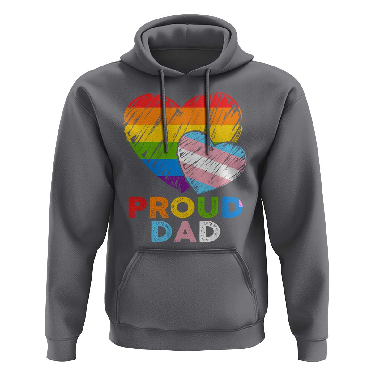 Funny Proud Dad LGBTQ Hoodie LGBT Transgender Flag Heart Fathers Day