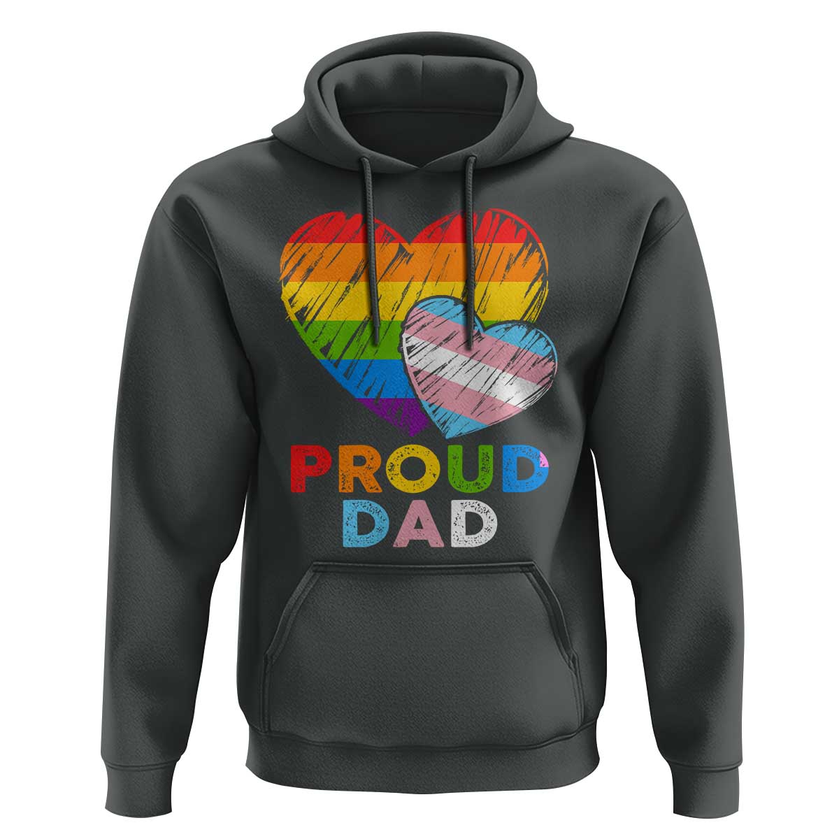 Funny Proud Dad LGBTQ Hoodie LGBT Transgender Flag Heart Fathers Day