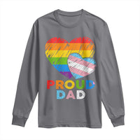 Funny Proud Dad LGBTQ Long Sleeve Shirt LGBT Transgender Flag Heart Fathers Day