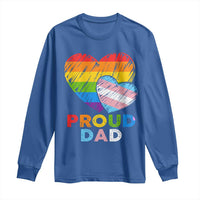 Funny Proud Dad LGBTQ Long Sleeve Shirt LGBT Transgender Flag Heart Fathers Day