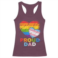 Funny Proud Dad LGBTQ Racerback Tank Top LGBT Transgender Flag Heart Fathers Day