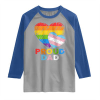 Funny Proud Dad LGBTQ Raglan Shirt LGBT Transgender Flag Heart Fathers Day