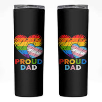 Funny Proud Dad LGBTQ Skinny Tumbler LGBT Transgender Flag Heart Fathers Day
