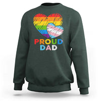 Funny Proud Dad LGBTQ Sweatshirt LGBT Transgender Flag Heart Fathers Day