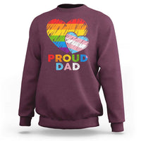 Funny Proud Dad LGBTQ Sweatshirt LGBT Transgender Flag Heart Fathers Day