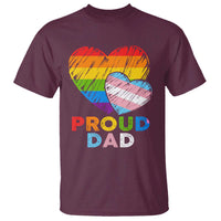 Funny Proud Dad LGBTQ T Shirt LGBT Transgender Flag Heart Fathers Day