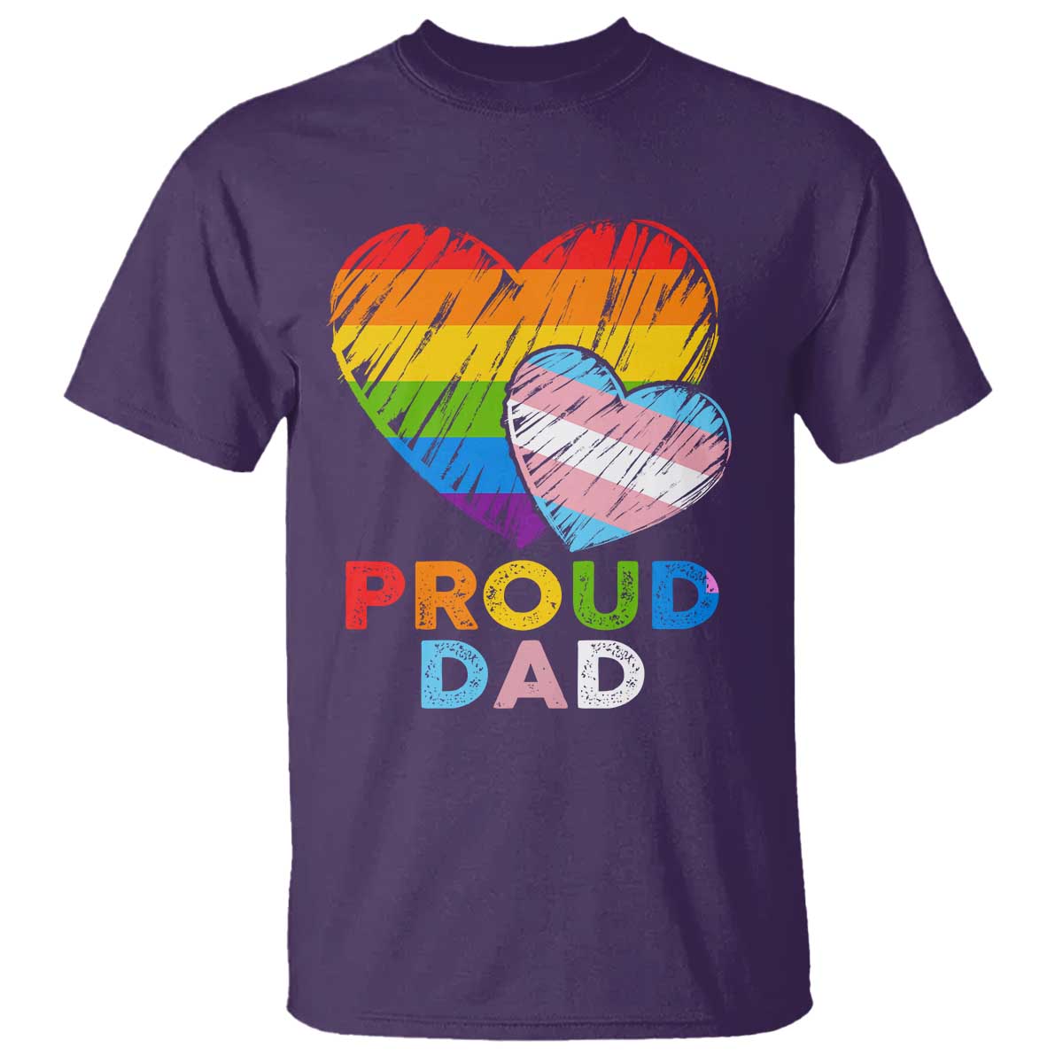 Funny Proud Dad LGBTQ T Shirt LGBT Transgender Flag Heart Fathers Day