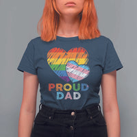 Funny Proud Dad LGBTQ T Shirt For Women LGBT Transgender Flag Heart Fathers Day