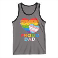 Funny Proud Dad LGBTQ Tank Top LGBT Transgender Flag Heart Fathers Day