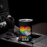 Funny Proud Dad LGBTQ Tumbler Cup LGBT Transgender Flag Heart Fathers Day