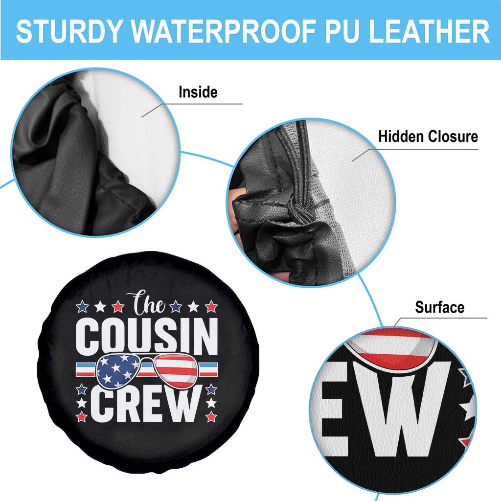 Funny The Cousin Crew 4th Of July Spare Tire Cover Patriotic American Family Matching - Wonder Print Shop