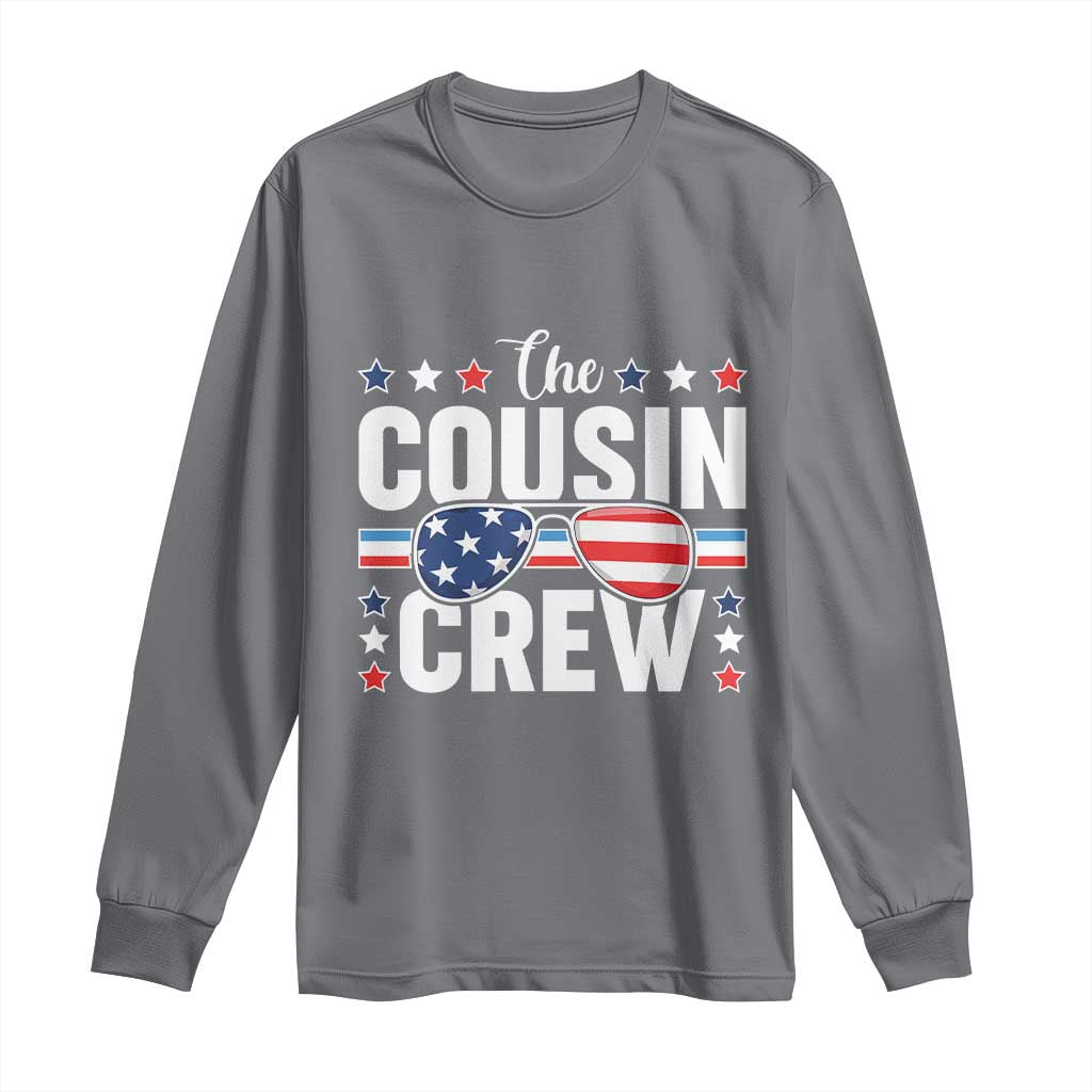Funny The Cousin Crew 4th Of July Long Sleeve Shirt Patriotic American Family Matching - Wonder Print Shop