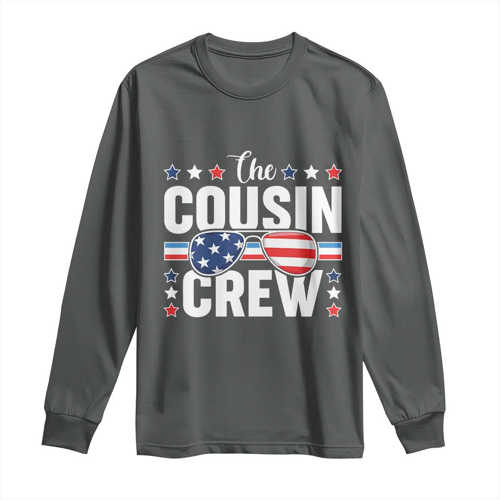 Funny The Cousin Crew 4th Of July Long Sleeve Shirt Patriotic American Family Matching - Wonder Print Shop