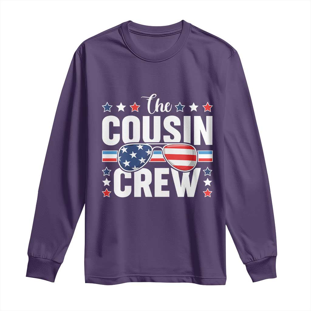 Funny The Cousin Crew 4th Of July Long Sleeve Shirt Patriotic American Family Matching - Wonder Print Shop
