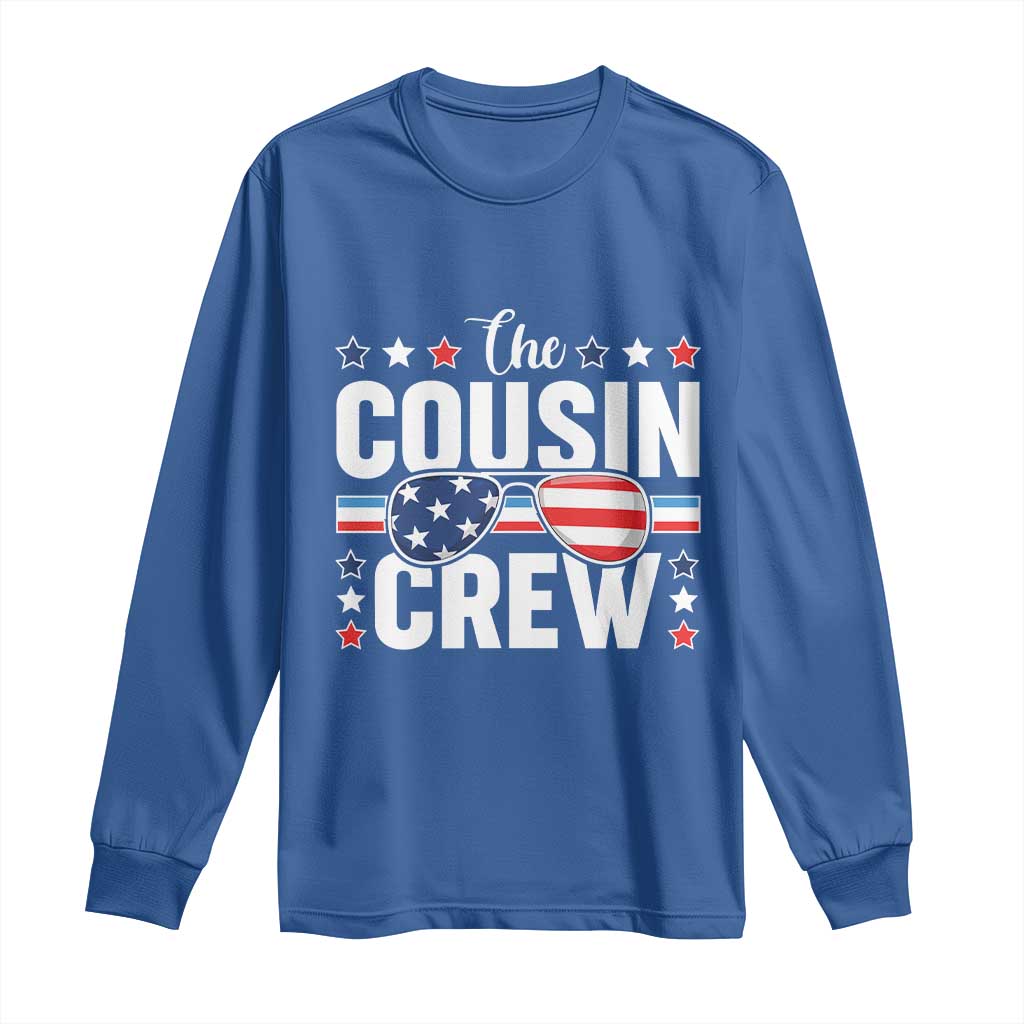 Funny The Cousin Crew 4th Of July Long Sleeve Shirt Patriotic American Family Matching - Wonder Print Shop
