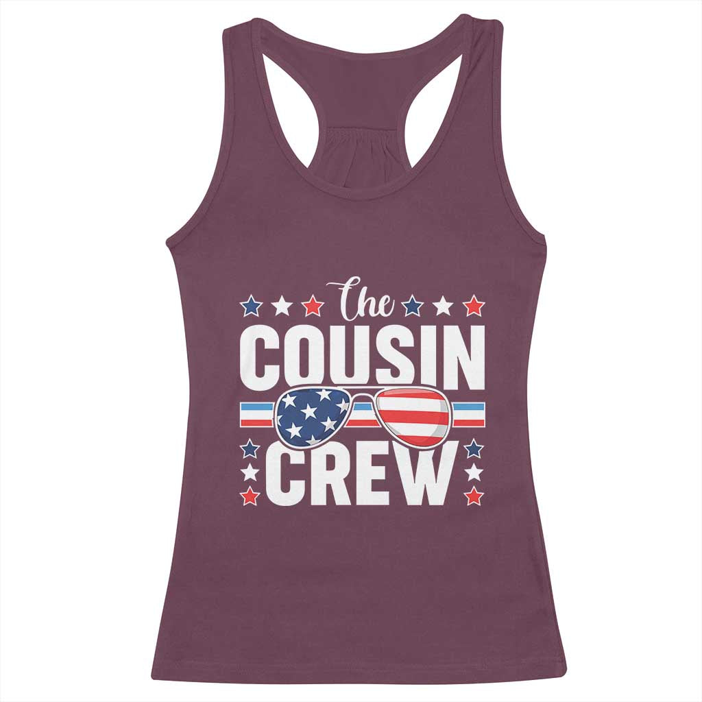 Funny The Cousin Crew 4th Of July Racerback Tank Top Patriotic American Family Matching - Wonder Print Shop