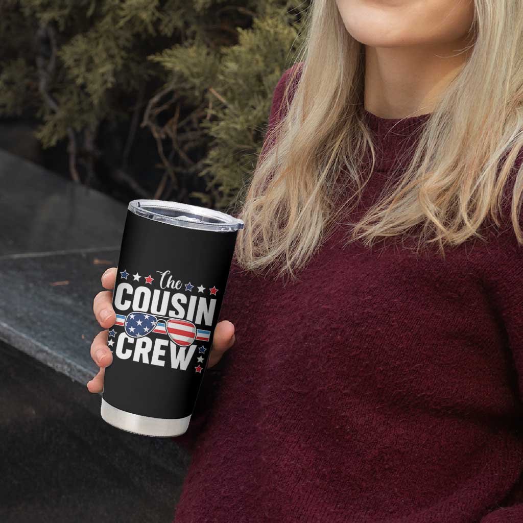 Funny The Cousin Crew 4th Of July Tumbler Cup Patriotic American Family Matching - Wonder Print Shop