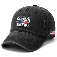 Funny The Cousin Crew 4th Of July Washed Cotton Baseball Cap Patriotic American Family Matching