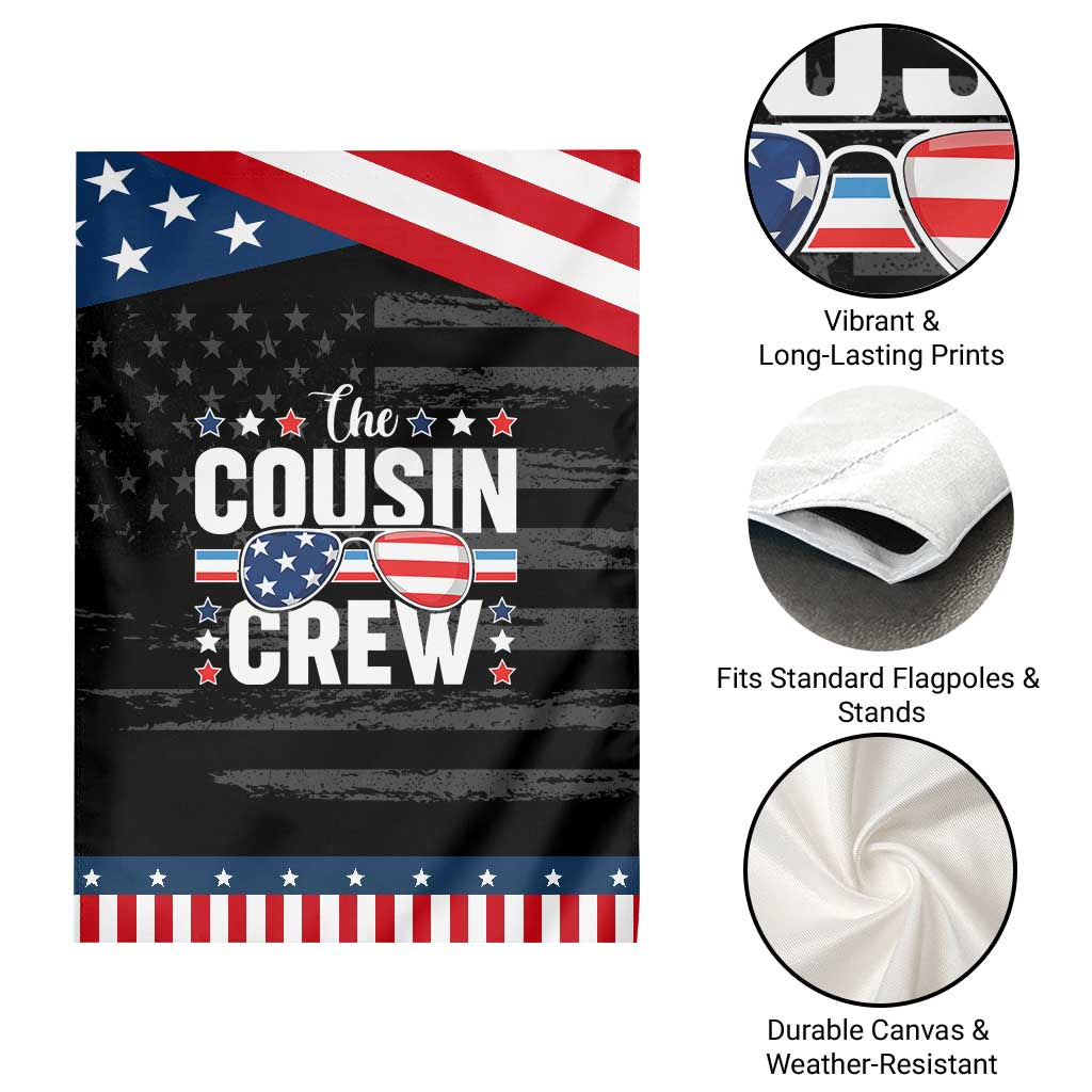 Funny The Cousin Crew 4th Of July Garden Flag Patriotic American Family Matching