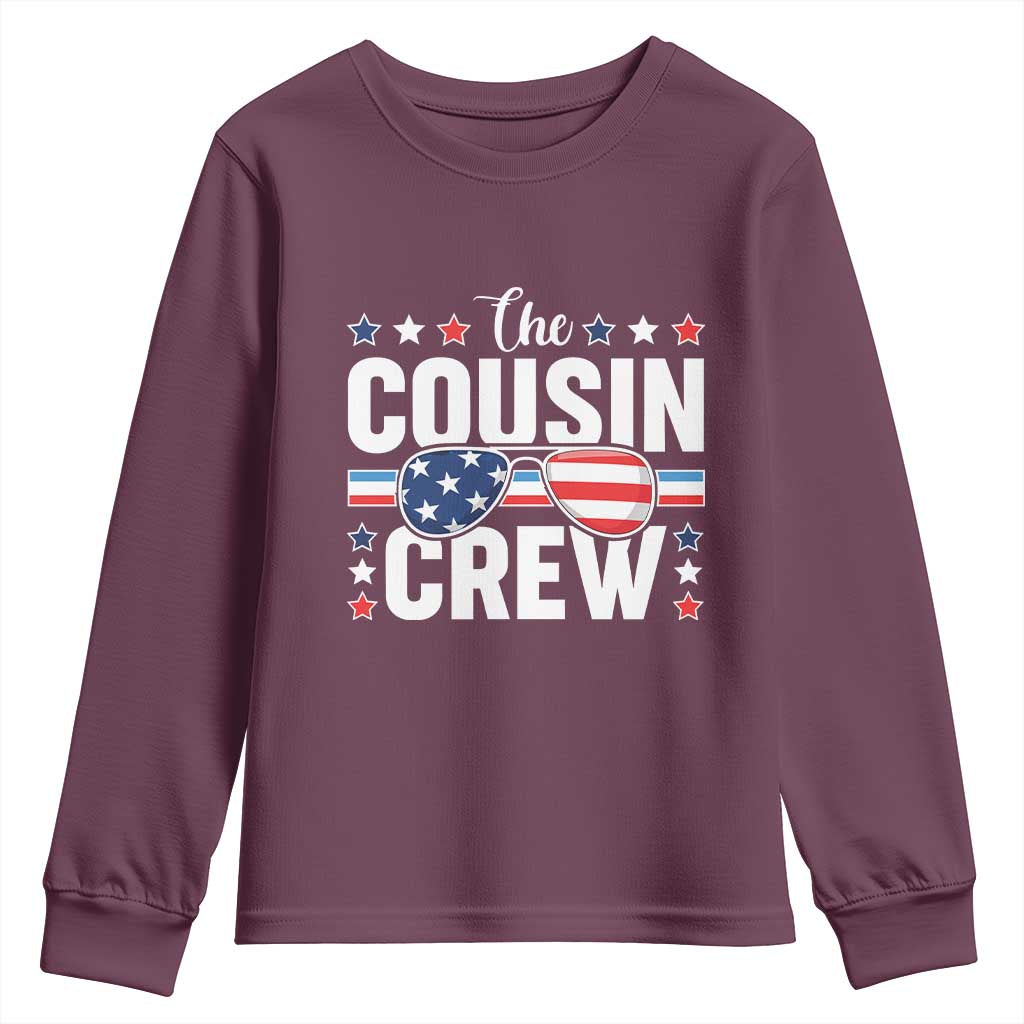 Funny The Cousin Crew 4th Of July Youth Sweatshirt Patriotic American Family Matching - Wonder Print Shop