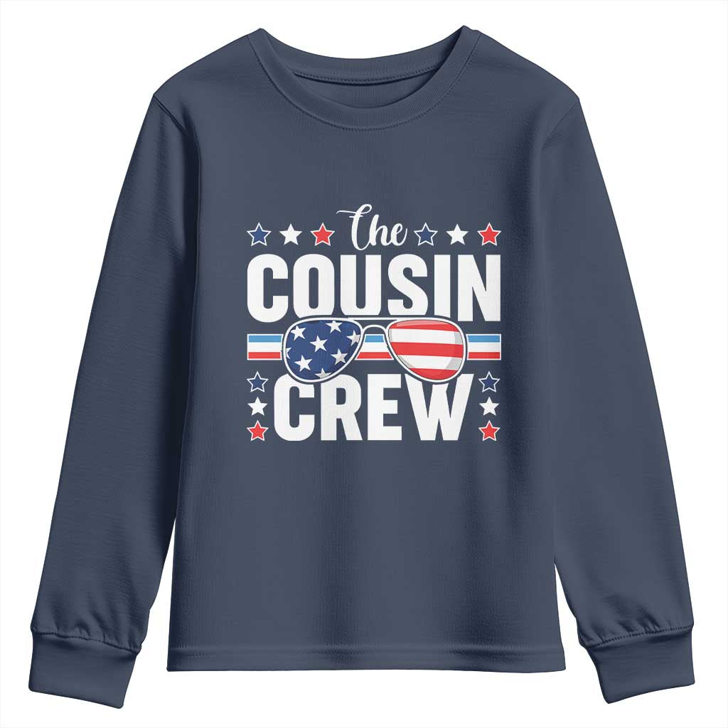 Funny The Cousin Crew 4th Of July Youth Sweatshirt Patriotic American Family Matching - Wonder Print Shop