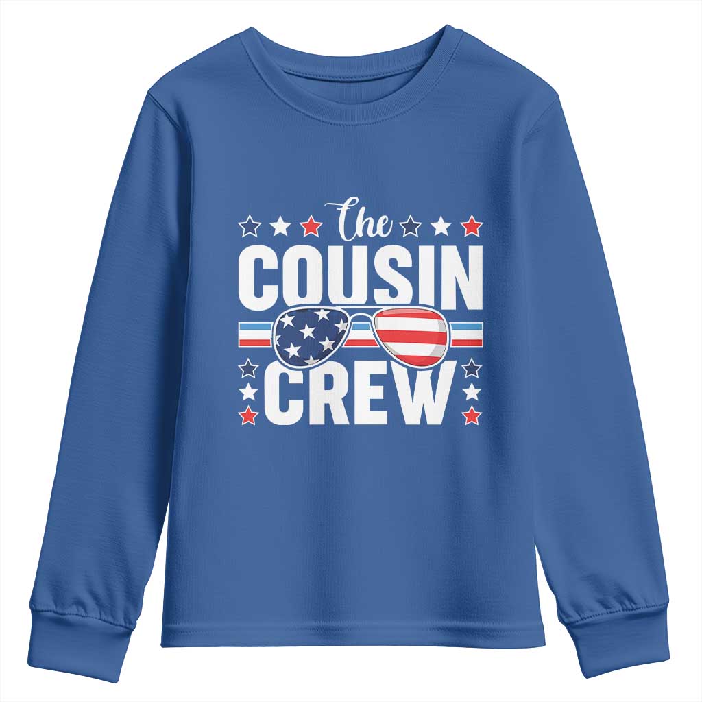 Funny The Cousin Crew 4th Of July Youth Sweatshirt Patriotic American Family Matching - Wonder Print Shop